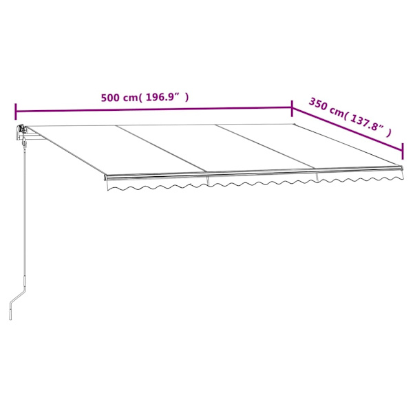 vidaXL Markis automatiskt infällbar 500x350 cm gräddvit Creme