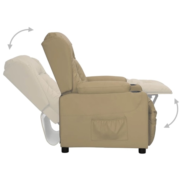 vidaXL Reclinerfåtölj cappuccino konstläder Brun