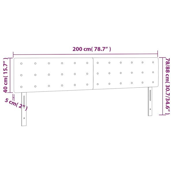 vidaXL Huvudgavlar 2 st svart 100 x 5 x 78/88 cm konstläder Svart