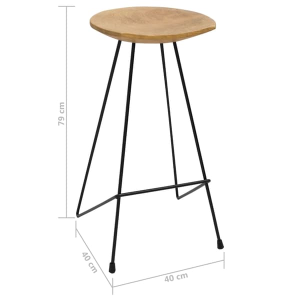 vidaXL Barstolar 2 st massiv teak Brun