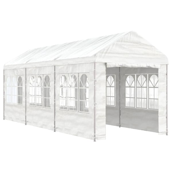 vidaXL Paviljong med tak vit 6,69x2,28x2,69 m polyeten Vit