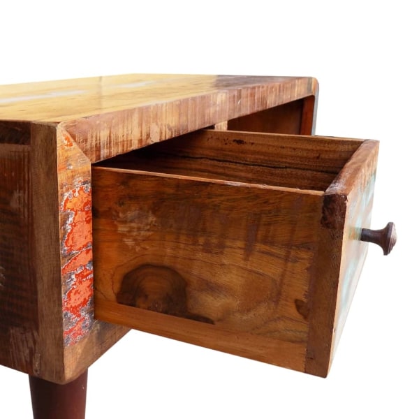 vidaXL Soffbord med böjd kant 1 låda återvunnet trä Brun