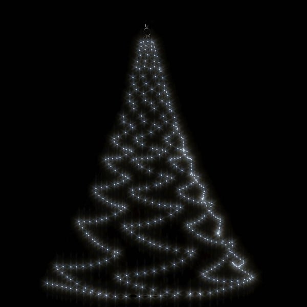 vidaXL Hängande julgran med metallkrok 260 LED kallvit 3 m inne/ute Vit