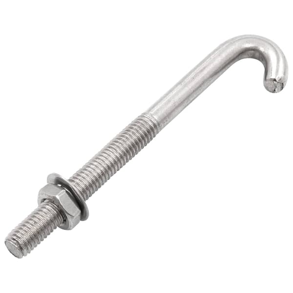 vidaXL J-krok med mutter och bricka M8x100 mm 25 st Silver