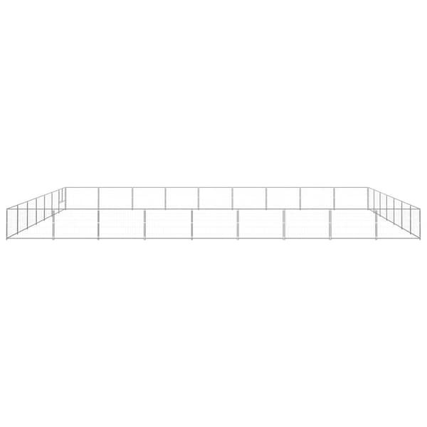 vidaXL Hundgård silver 63 m² stål Silver