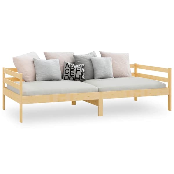 vidaXL Dagbädd massiv furu 90x200 cm Brun