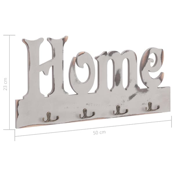 vidaXL Väggkrokar HOME 50x23 cm Vit