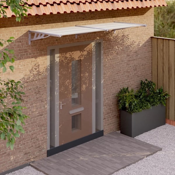 vidaXL Entrétak grå och transparent 239x90 cm polykarbonat Transparent