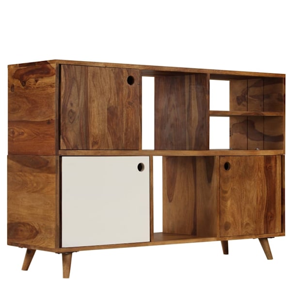 vidaXL Skänk massivt sheshamträ 118x35x70 cm Brun