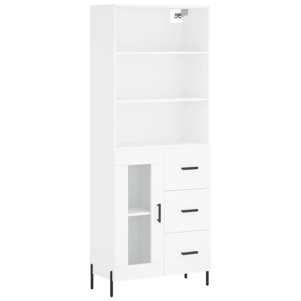 vidaXL Högskåp vit 69,5x34x180 cm konstruerat trä Vit
