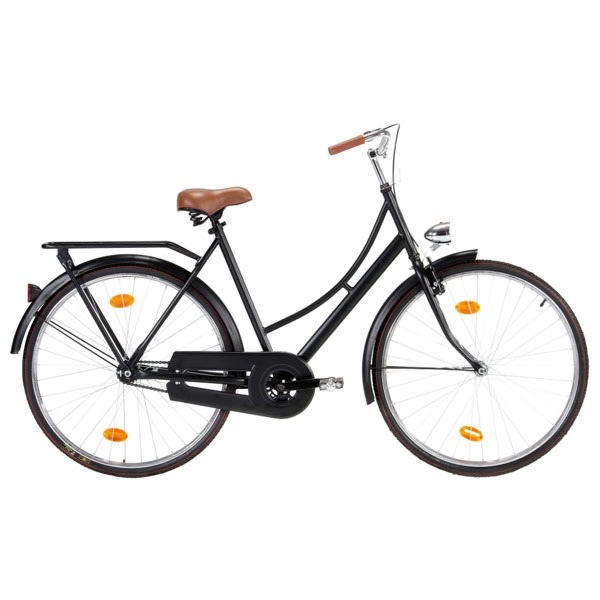 vidaXL Holländsk cykel 28 tum däck 57 cm ram dam Svart