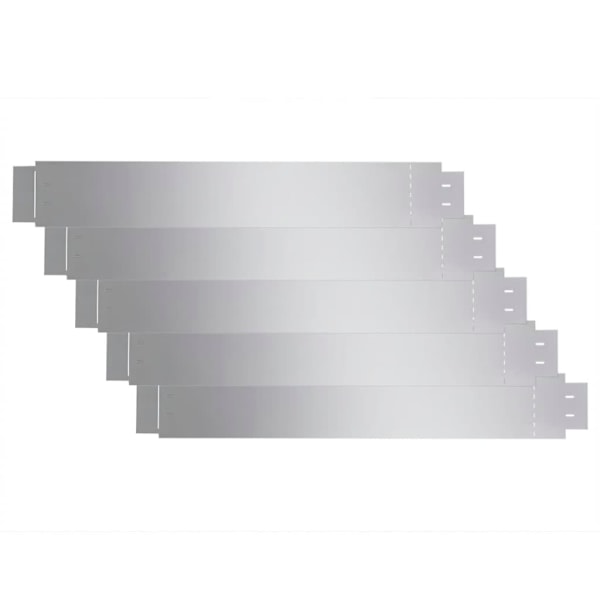 vidaXL Trädgårdsstaket galvaniserat stål 100 x 15 cm set om 5 Silver