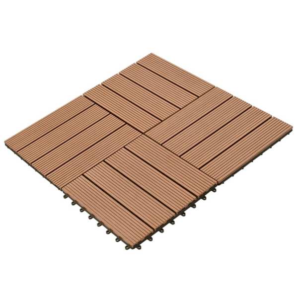 vidaXL Trall 22 st 30x30 cm 2 kvm WPC brun Brun
