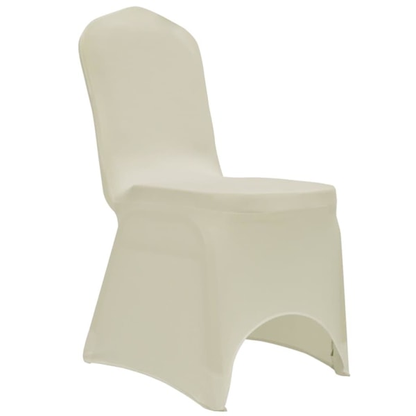 vidaXL Stolsöverdrag stretch 12 st gräddvit Creme