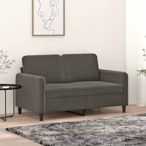 vidaXL 2-sitssoffa mörkgrå 120 cm sammet Grå