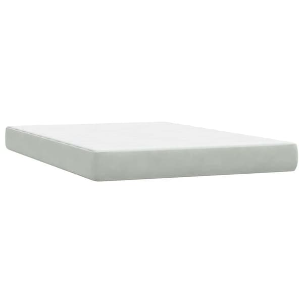 vidaXL Ramsäng med madrass ljusgrå 160x210 cm sammet Grå