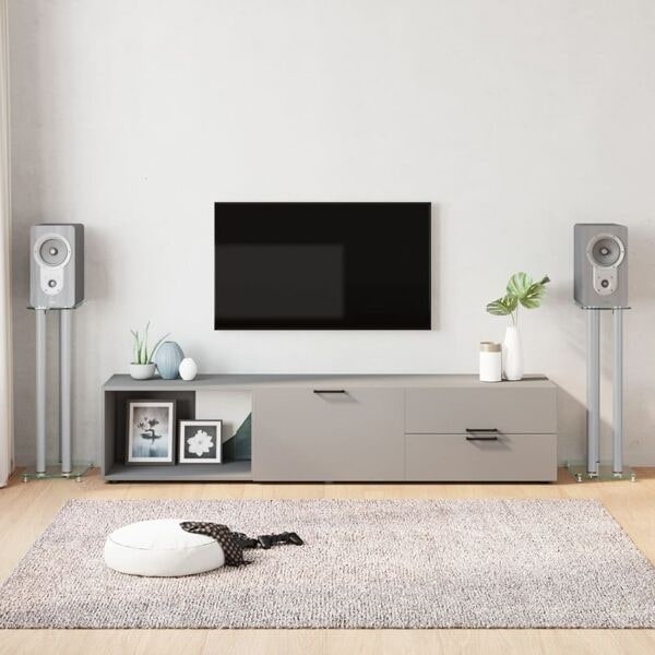 vidaXL vidaL Högtalarstativ 2 st härdat glas 3 pelare silver Silver