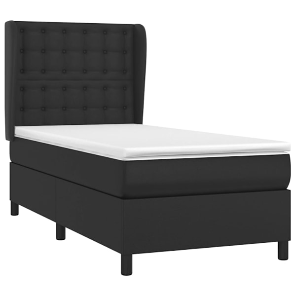 vidaXL Ramsäng med madrass svart 80x200 cm konstläder Svart
