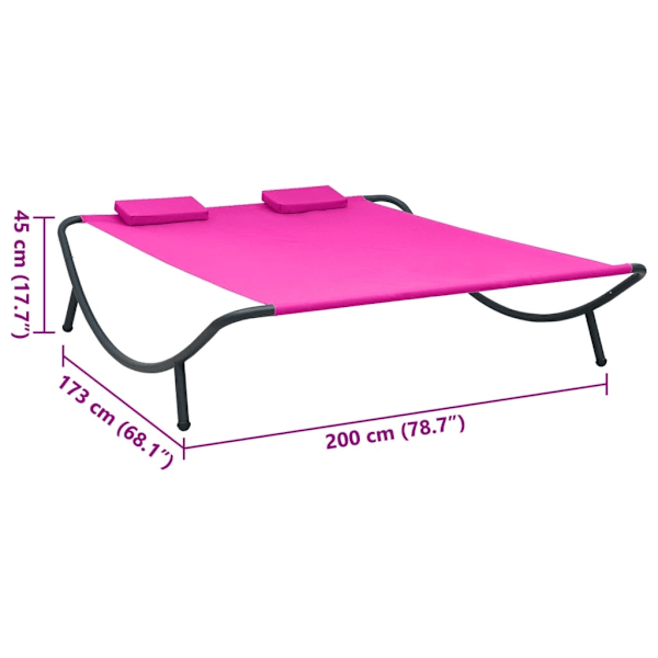 vidaXL Solsäng tyg rosa Rosa