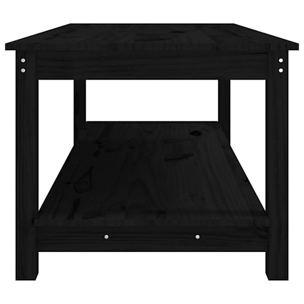 vidaXL Soffbord svart 110x55x45 cm massiv furu Svart