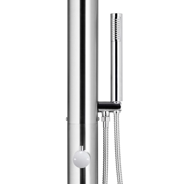 vidaXL Utedusch 220 cm rostfritt stål