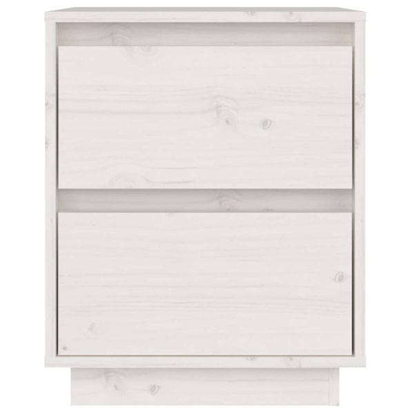 vidaXL Sängbord vit 40x35x50 cm massiv furu Vit