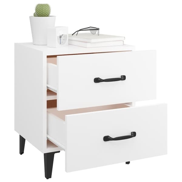 vidaXL Sängbord vit 40x35x47,5 cm Vit