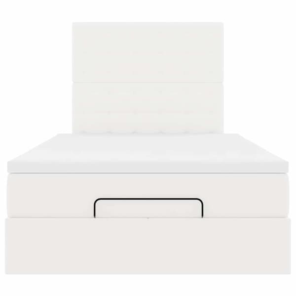 vidaXL Ottoman sängram med madrass vit 120x190 cm konstläder Vit