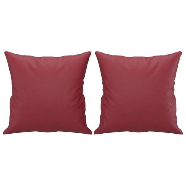 vidaXL 2-sits soffa med prydnadskuddar vinröd 120 cm konstläder Röd