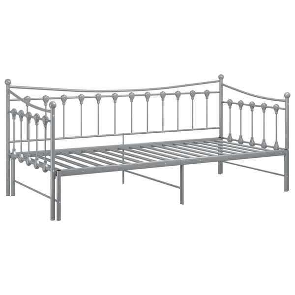 vidaXL Utdragbar sängram bäddsoffa grå metall 90x200 cm grå