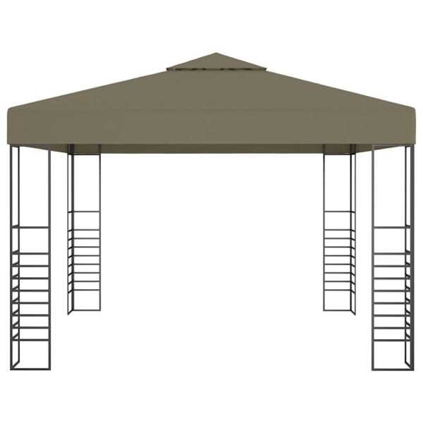 vidaXL Paviljong med ljusslinga LED 3x3 m taupe Taupe