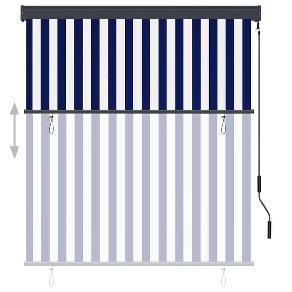 vidaXL Rullgardin utomhus 140x250 cm blå och vit Blå