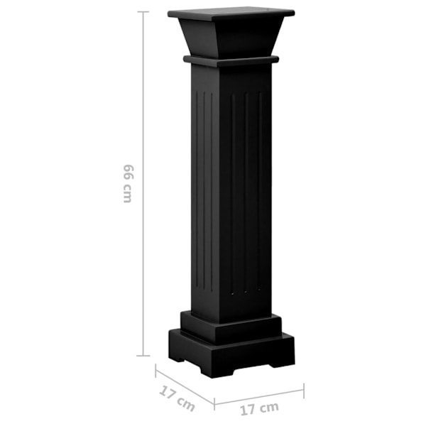 vidaXL Klassisk blompelare svart 17x17x66 cm MDF Svart