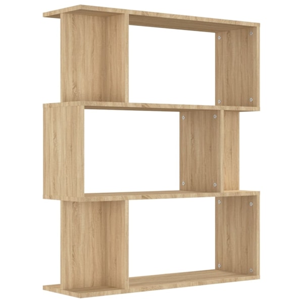 vidaXL Bokhylla/Rumsavdelare sonoma-ek 80x24x96 cm konstruerat trä Brun