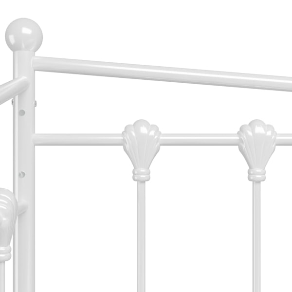 vidaXL Utdragbar sängram bäddsoffa vit metall 90x200 cm Vit