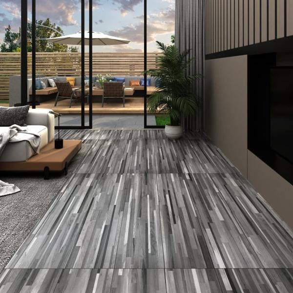 vidaXL Självhäftande PVC-golvplankor 5,21 m² 2 mm grårandig grå