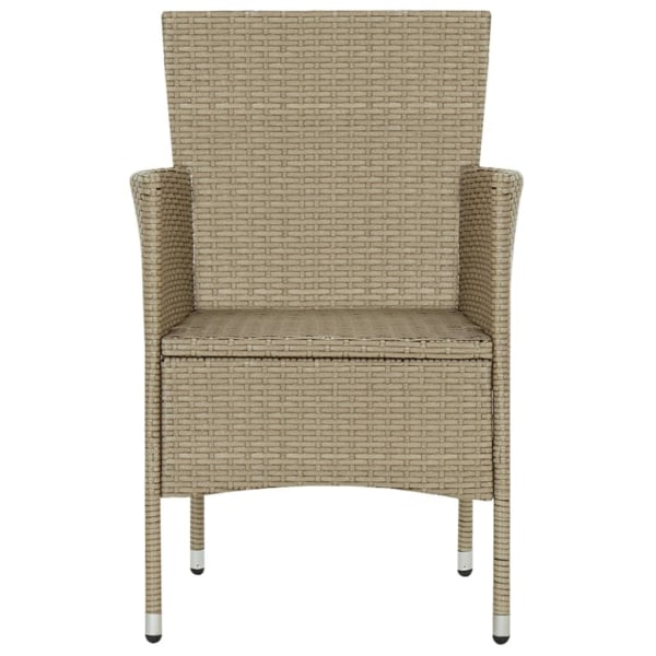 vidaXL Matstol trädgård 2 st konstrotting beige Beige