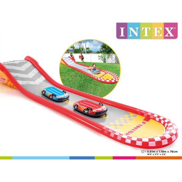 INTEX Vattenglidbana Racing Fun Slide 561x119x76 cm multifärg