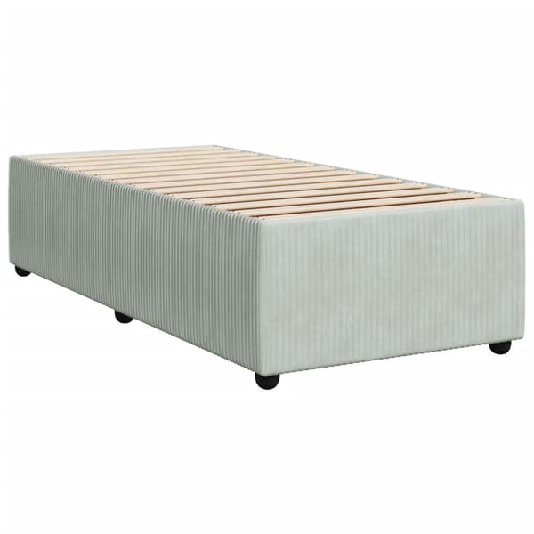 vidaXL Ramsäng med madrass ljusgrå 80x200 cm sammet Grå