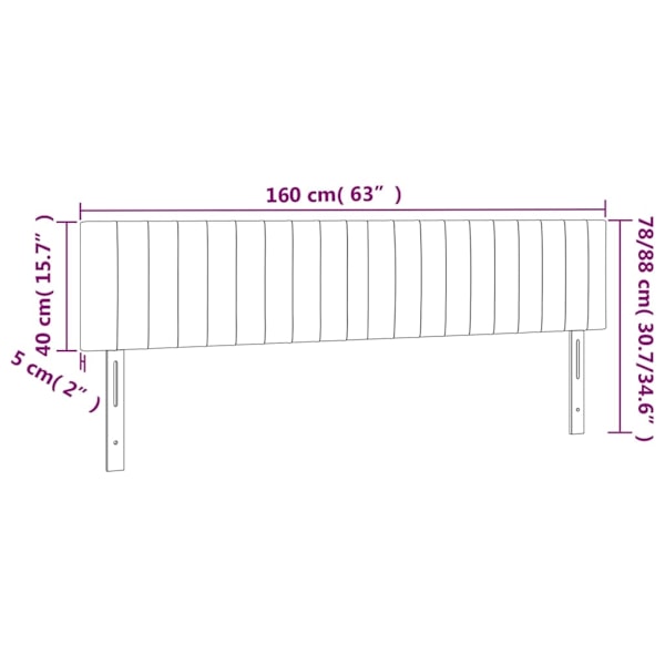 vidaXL Sänggavel 2 st Ljusgrå 80x5x78/88 cm tyg Grå