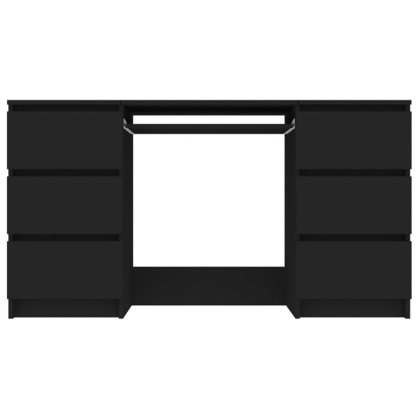 vidaXL Skrivbord svart 140x50x77 cm konstruerat trä Svart