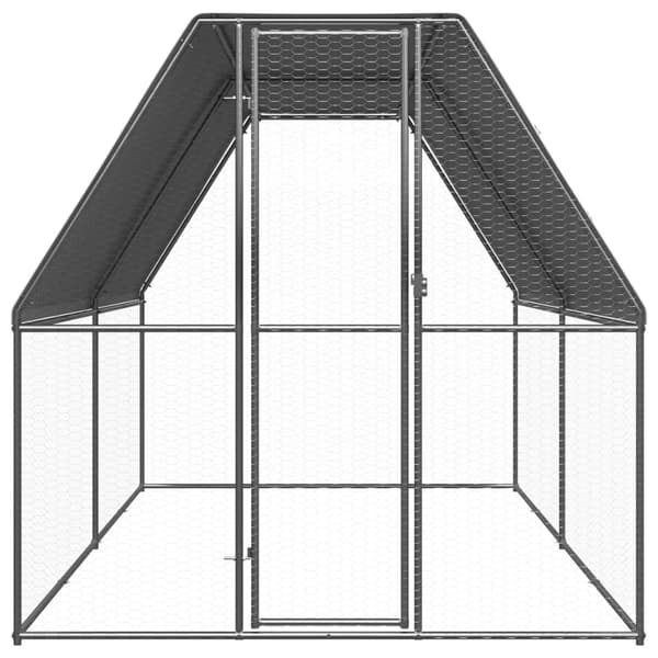 vidaXL Hönsbur för utomhusbruk 2x4x2 m galvaniserat stål Silver