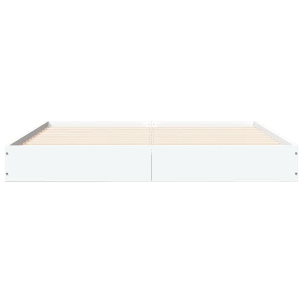 vidaXL Sängram vit 135x190 cm konstruerat trä Vit