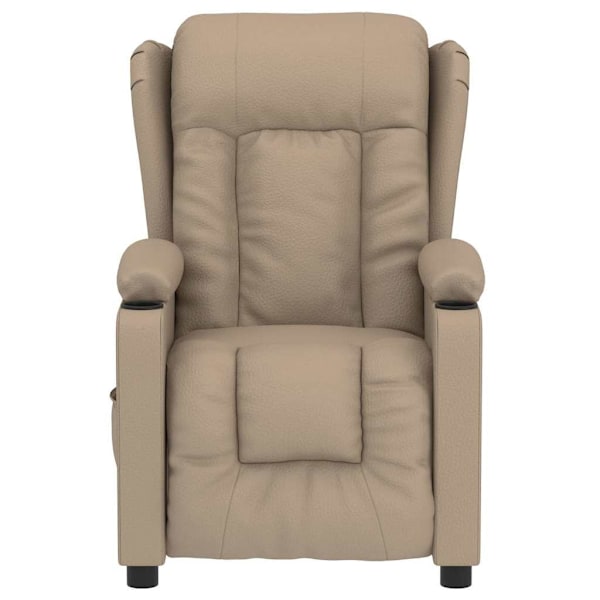 vidaXL Elektrisk massagefåtölj cappuccino konstläder Brun