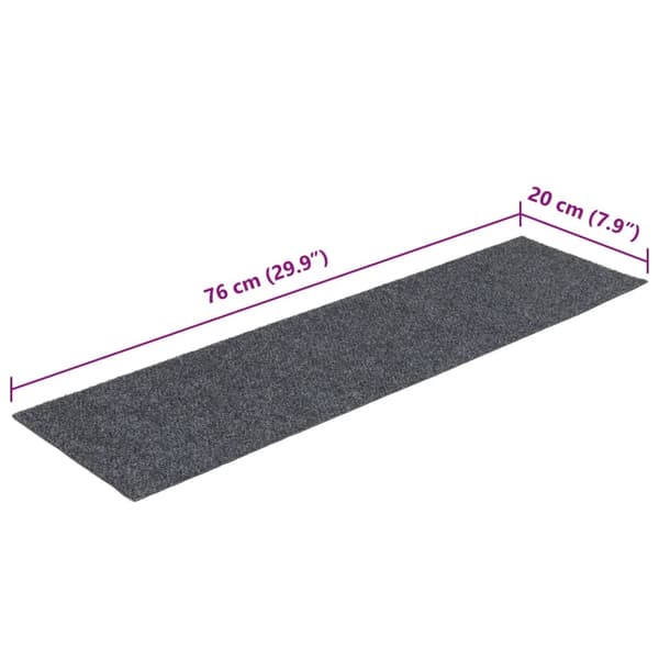vidaXL Trappmattor självhäftande 15 st 76x20 cm ljusgrå rektangulära grå