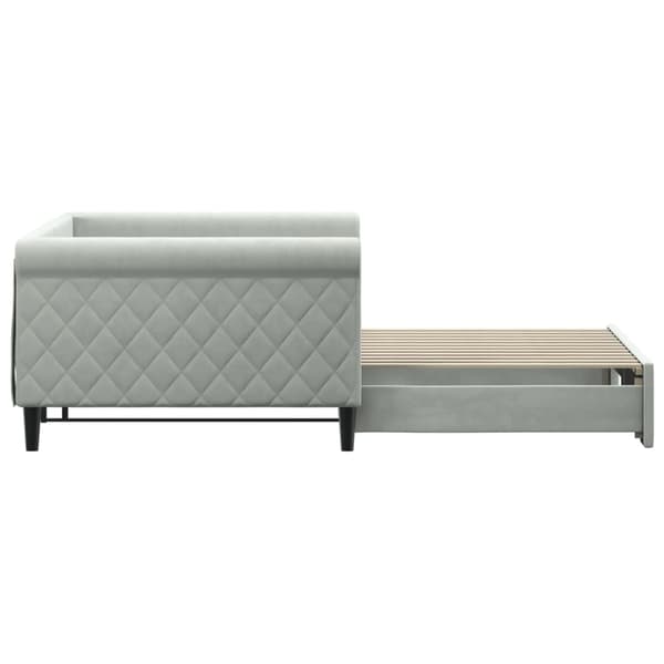 vidaXL Dagbädd utdragbar ljusgrå 100x200 cm sammet Grå