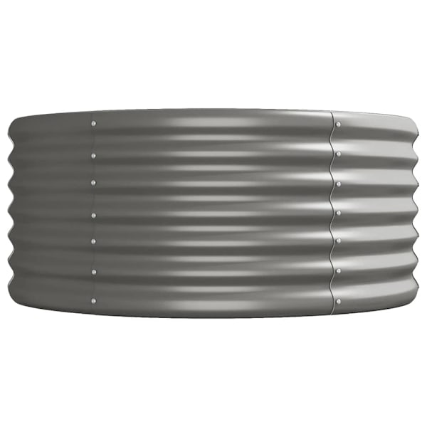 vidaXL Odlingslåda pulverlackerat stål 368x80x36 cm grå Grå