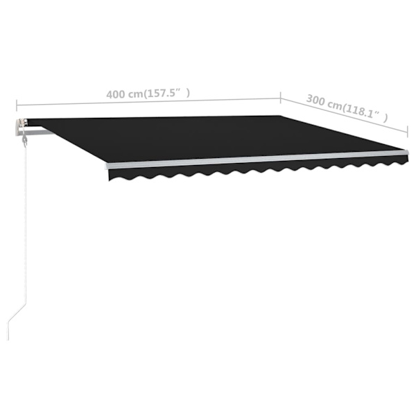 vidaXL Markis med stolpar manuellt infällbar 4x3 m antracit Antracit