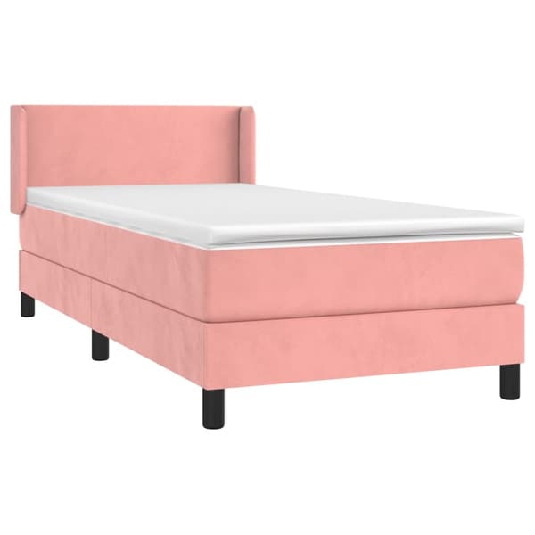 vidaXL Ramsäng med madrass rosa 80x200 cm sammet Rosa
