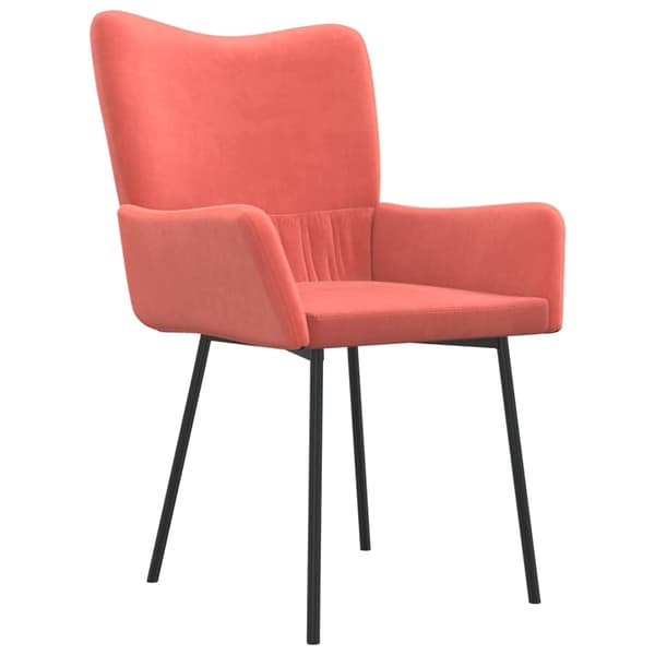 vidaXL Matstolar 2 st rosa sammet Rosa